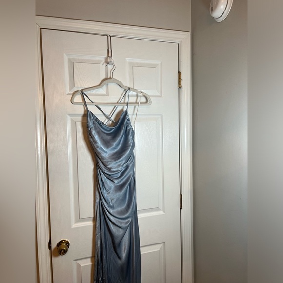 NEW Shona Joy La Lune Lace Back Maxi Dress in Powder Blue - Picture 5 of 9